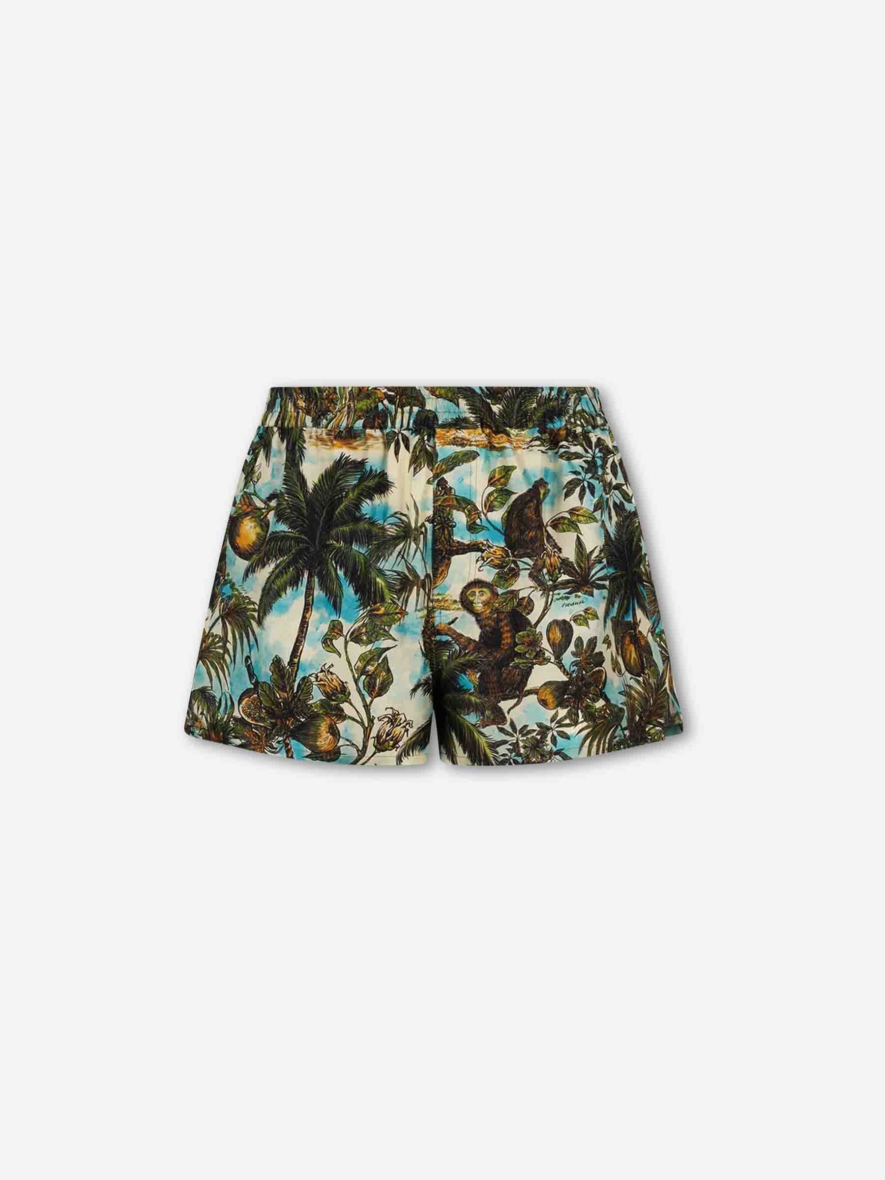 Bermudas Monkey Print