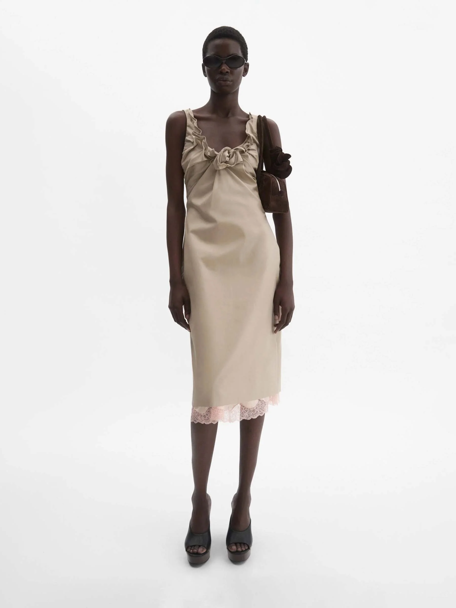 Vestido Midi Escote Drapeado - Image 2