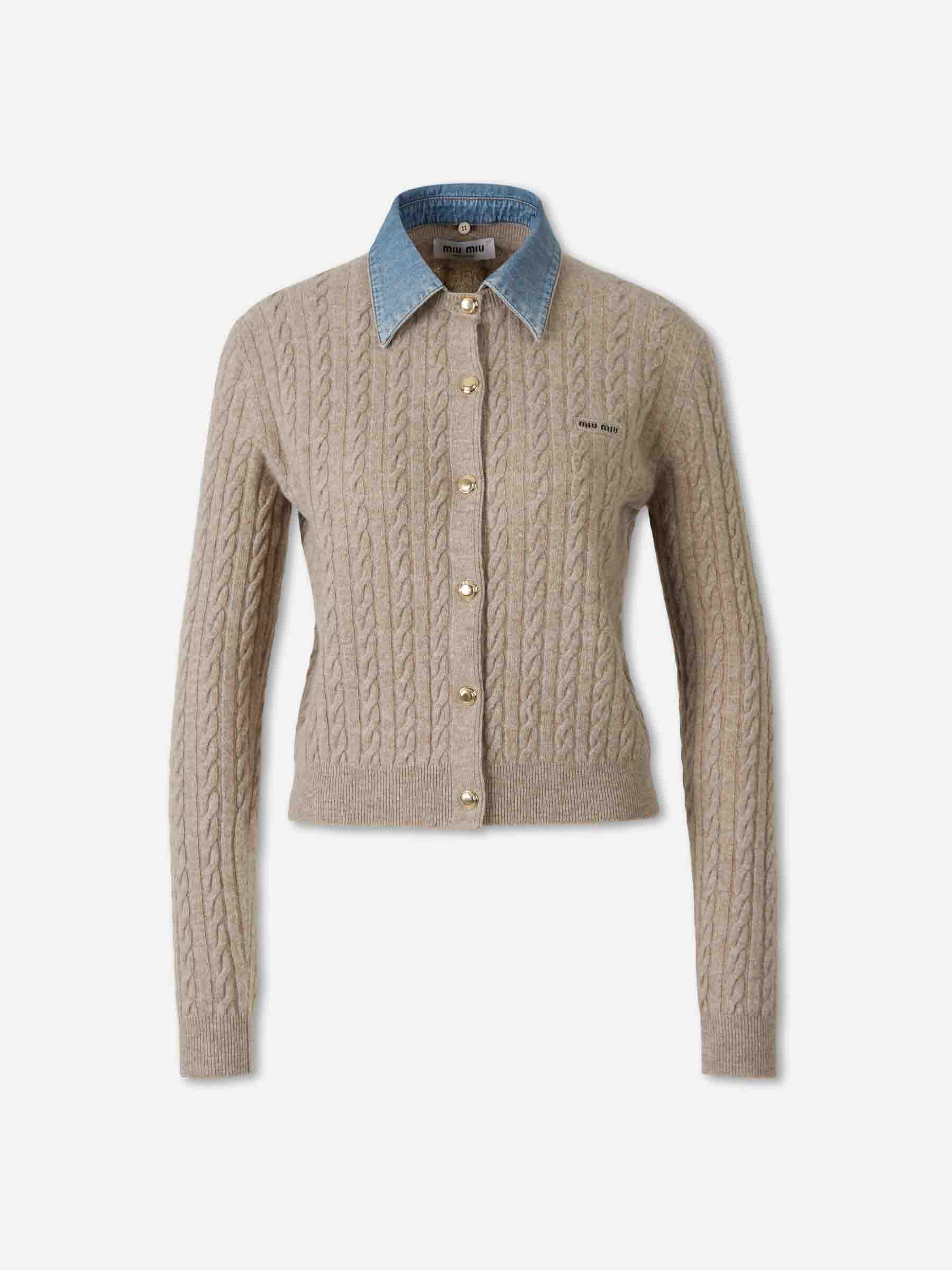 Cárdigan Cuello Denim