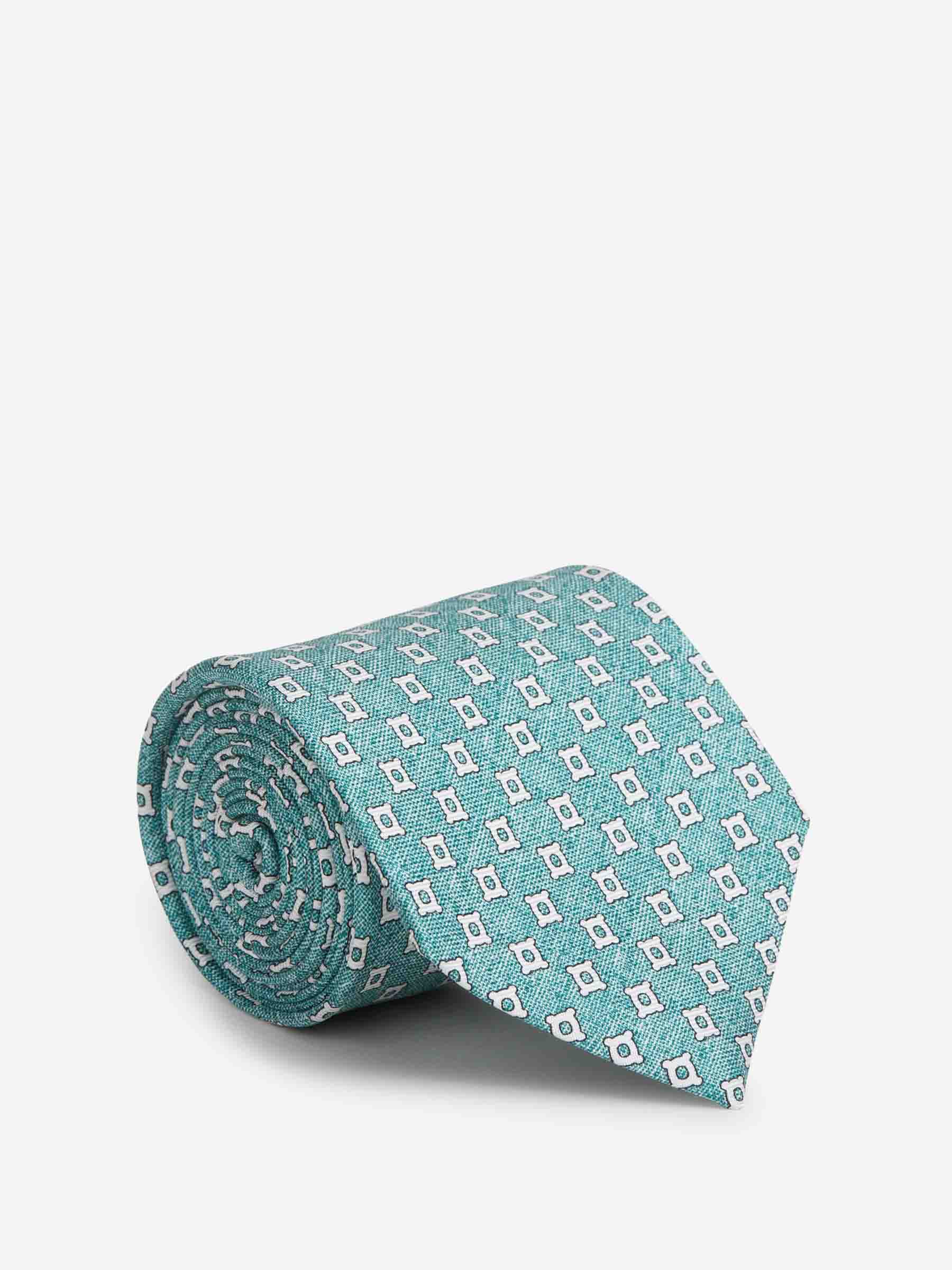 Corbata de Seda Estampado Geométrico