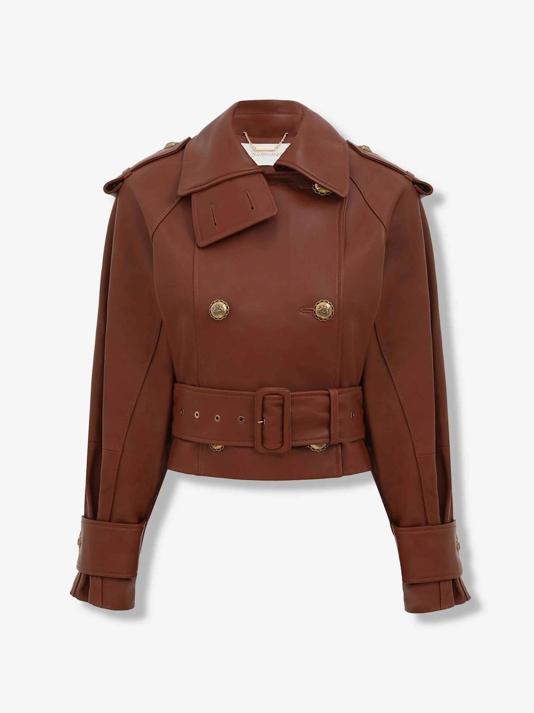 Gabardina Cropped Piel