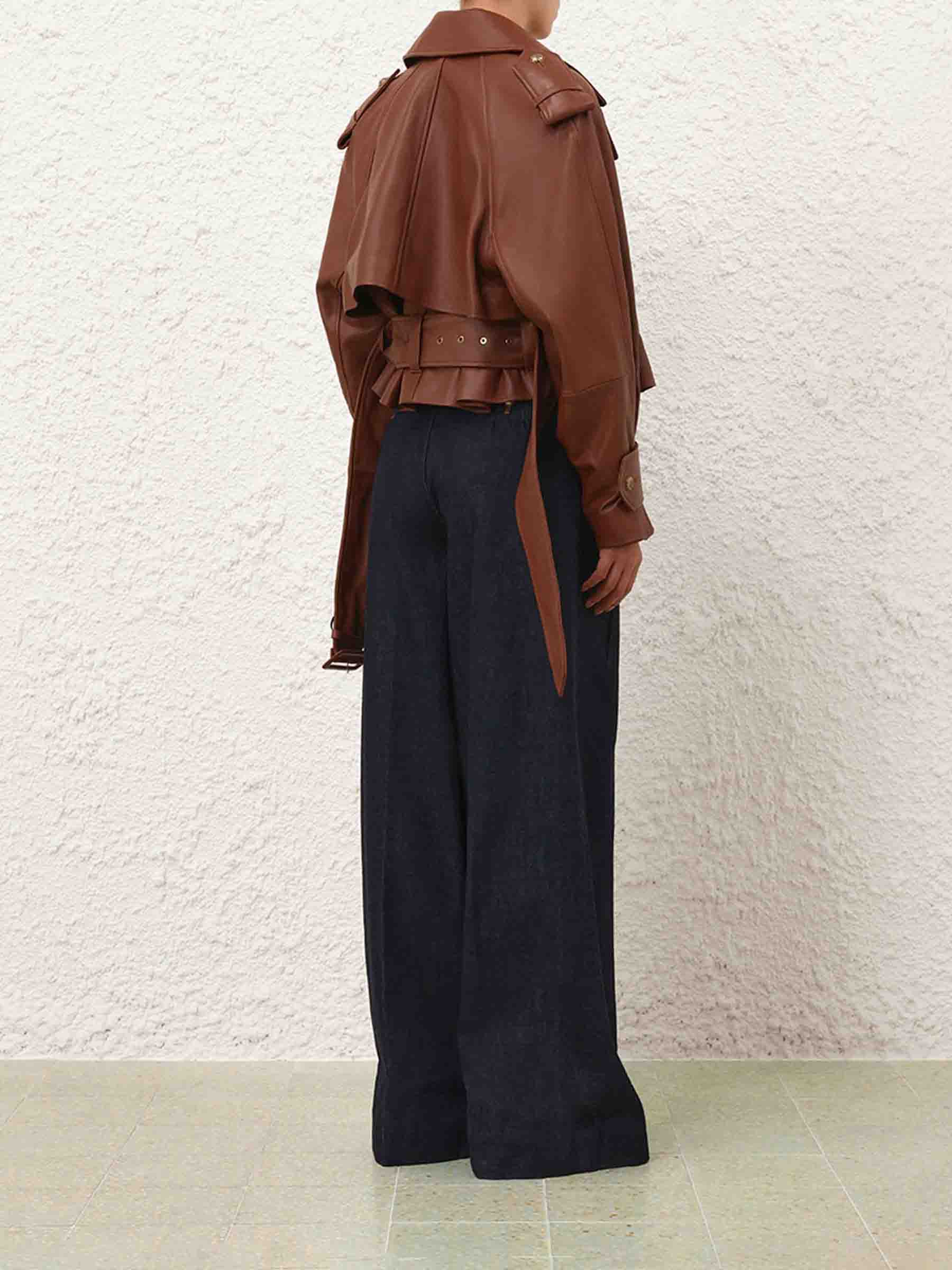 Gabardina Cropped Piel - Image 3